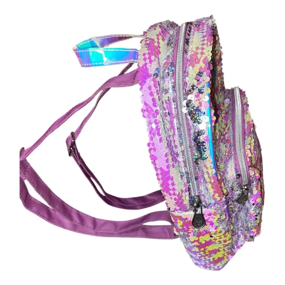 JUSTICE Sequin backpack, purple, Pink & Blue.‎